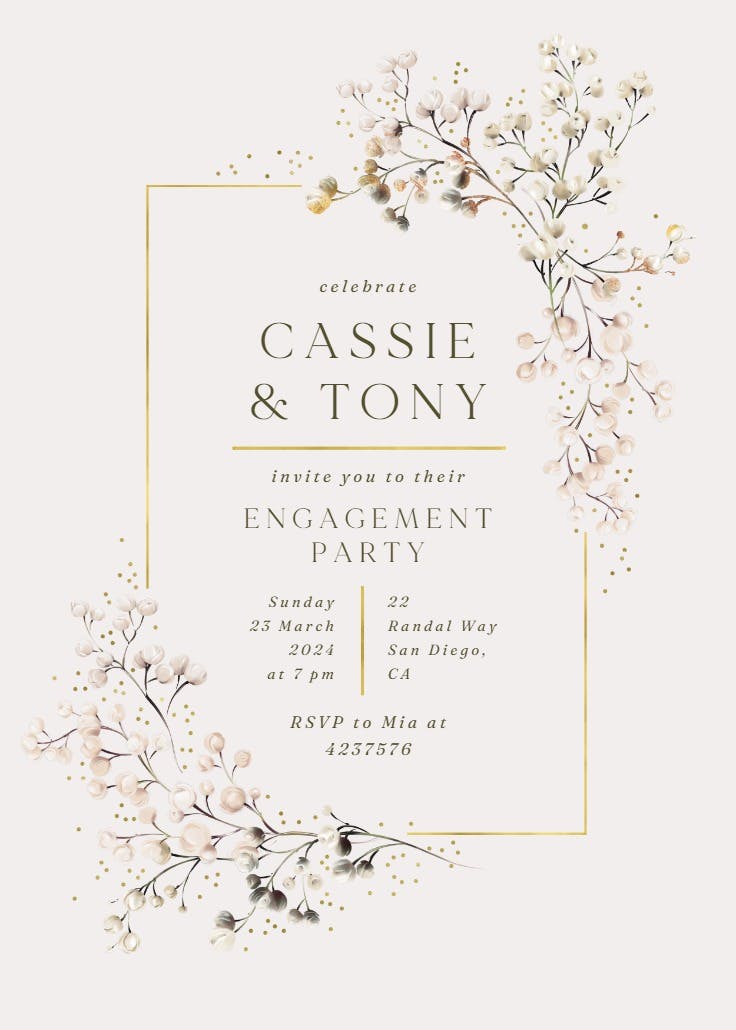 Breathless - engagement party invitation